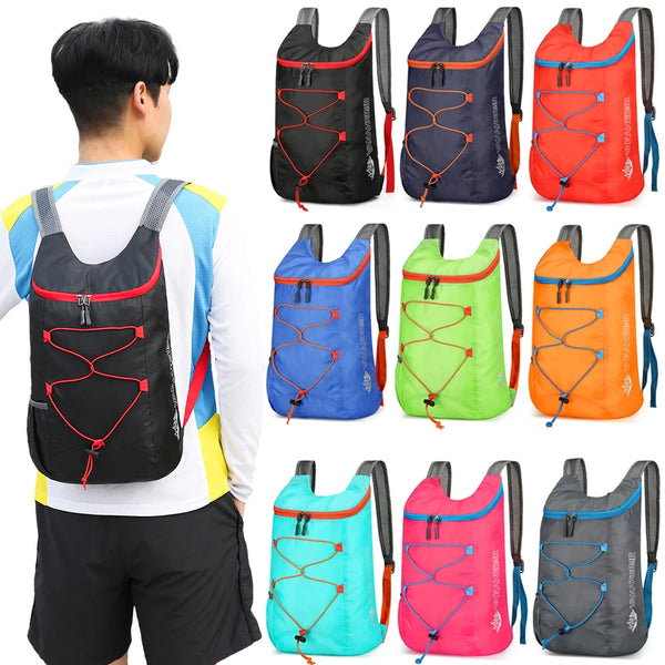 Mochila Dobrável Portátil 10L - Resistente à Água para Montanhismo, Ciclismo, Viagem e Acampamento