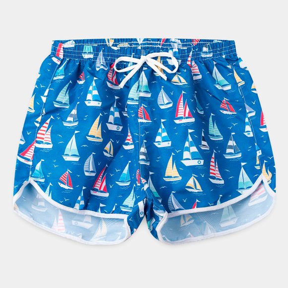 Short Feminino Slim Barco Azul