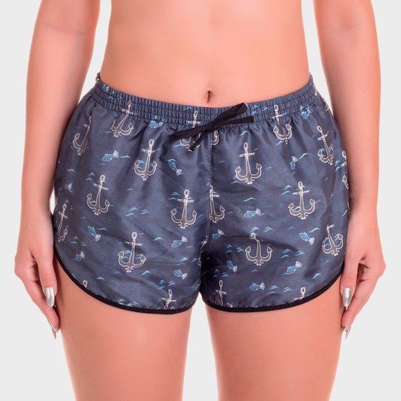 Short Feminino Slim Náutico Marinho