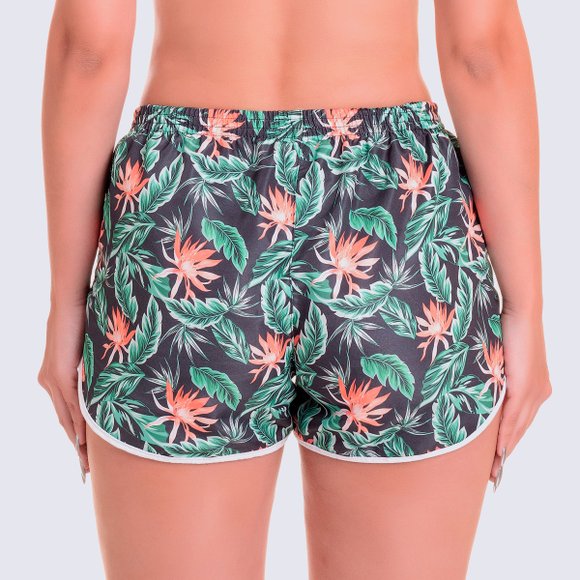 Short Feminino Slim Tropical Verde