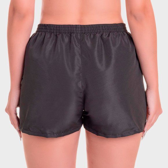 Short Praia Feminino Slim Liso Preto