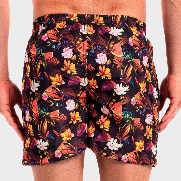 Short Masculino Slim Florata Marinho