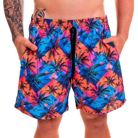 Short Slim Hawaii Azul