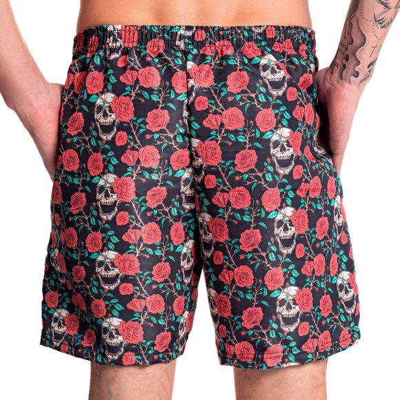 Short Slim Skull Red Preto – Estilo Ousado e Marcante! ❤️💀  Adicione uma dose de atitude ao s